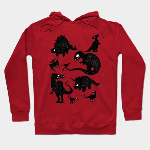 Silhoutted Dinosaurs Hoodie by djrbennett